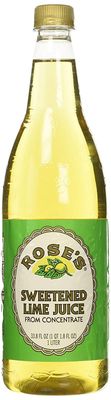 Rose's Lime Juice - Sweetened, 1 Liter (33.8 Fluid Ounces) Plastic Bottle (Pack of 2)