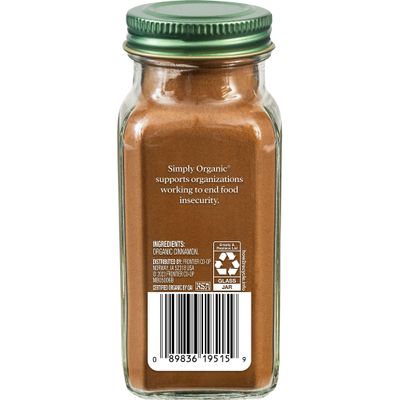 Simply Organic Ceylon Ground Cinnamon, 2.08 Ounce, Non-GMO Organic Cinnamon Powder