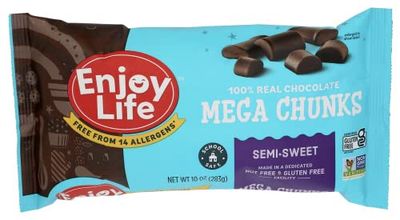 Enjoy Life Mega Chunks Gluten Free Non-GMO Semi-Sweet Chocolate -- 10 oz Each / Pack of 3