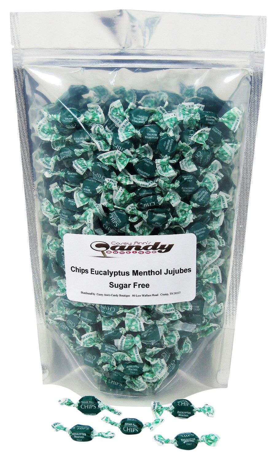 Chips Eucalyptus Menthol Jujubes Sugar Free 1 Pound Bag