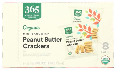 365 by Whole Foods Market, Organic Mini Peanut Butter Sandwich Crackers 8 Count, 1 Ounce
