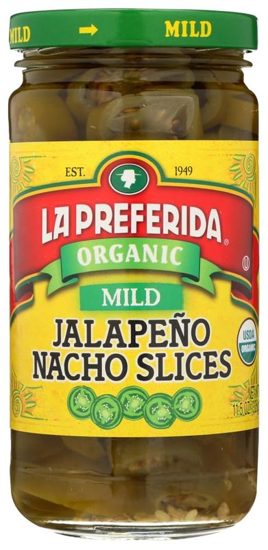 La Preferida Organic Jalapeno Nacho Slices, Mild, 11.5 oz (Pack of 3)