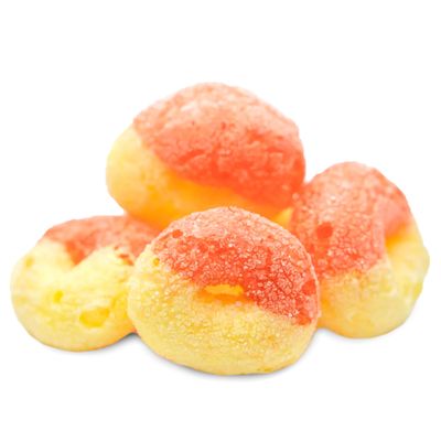 Sarah's Candy Factory Freeze-Dried Peach Rings Candy - Crunchy &amp; Sweet, Large, Freshness, Halal, Gift &amp; Snack 7 Oz in Jar