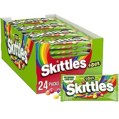 SKITTLES Sour Chewy Candy Bulk Pack, 1.8 oz (24 Full Size Packs)