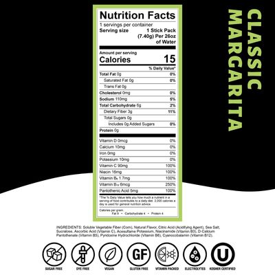 Devotion Nutrition HydroFLEX Packets | Vitamin Infused Hydration Powder | Water Enhancer Drink Mix | Sugar Free, Gluten Free, Vegan | 12 Pack (Classic Margarita)