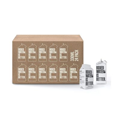 Boxed Water 11.2 oz. (24 Pack) - Purified Drinking Water in 92% Plant-Based Boxes - 100% Recyclable, BPA-Free, Refillable Reusable Cartons - Mini Water