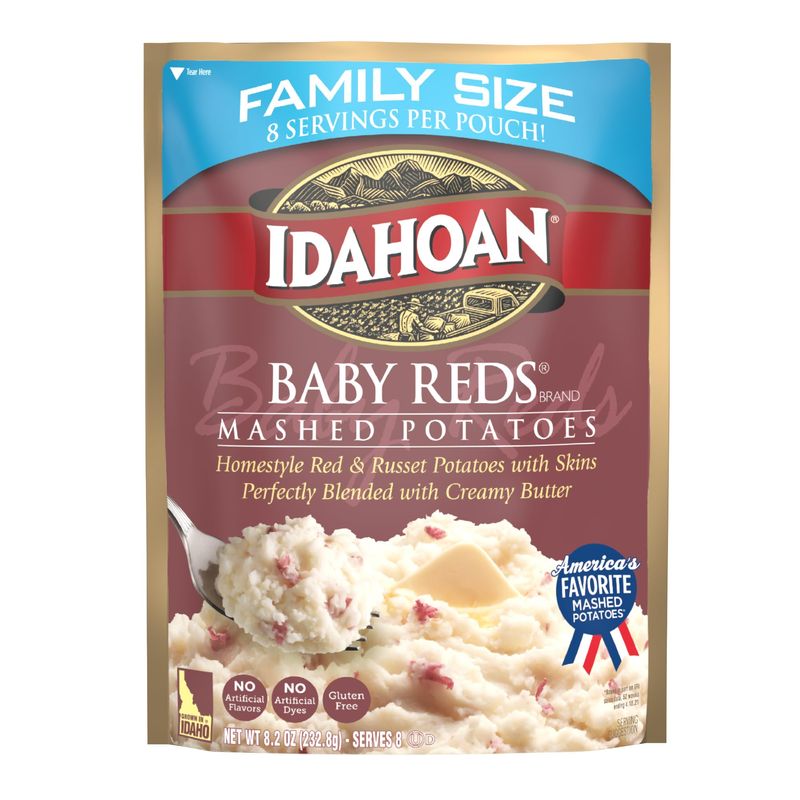 Idahoan Baby Reds Mashed Potatoes Family Size, 8.2 oz (Pack of 8)