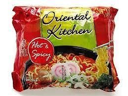 Instant Mama Noodles Oriental Kitchen Hot &amp; Spicy Flavor (Good for Vegetarian) - Pack of 4