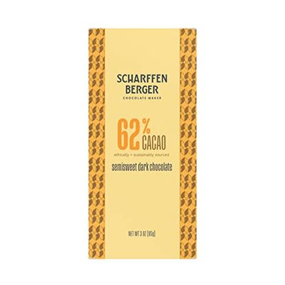 SCHARFFEN BERGER 62% Cacao Semisweet Dark Chocolate Bar, 3 Ounce