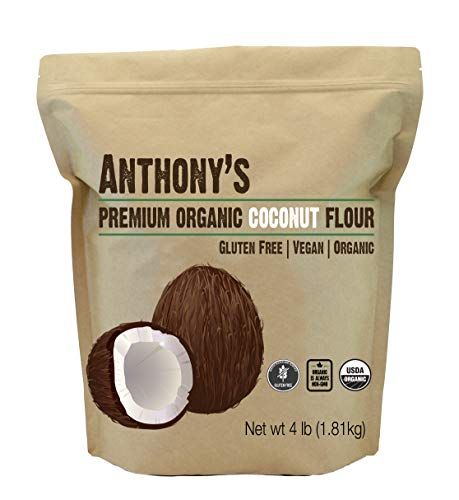 Anthony&#39;s Organic Coconut Flour, 4 lb, Batch Tested Gluten Free, Non GMO, Vegan, Keto Friendly