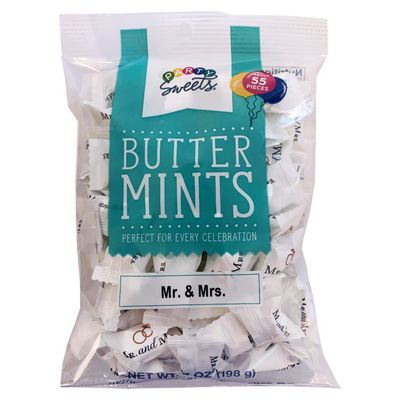 Party Sweets By Hospitality Mints Mr. &amp; Mrs. Buttermints, 7-Ounce Bags (Pack of 6)