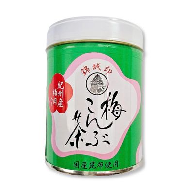 UMAYA - Kinjyo Jirushi Ume Kombu-Cha - Sweet &amp; Sour Japanese Powdered Seaweed Tea Flavored With Plum - Kelp &amp; Plum Green Tea Drink Mix - Versatile Powder Adds Umami-Rich Flavor To Food - 2.1oz (60g)