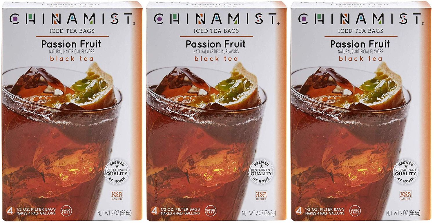 China Mist, Passion Fruit Black Tea Bags for Iced Tea, (3 Pack)