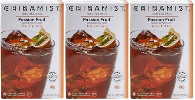 China Mist, Passion Fruit Black Tea Bags for Iced Tea, (3 Pack)