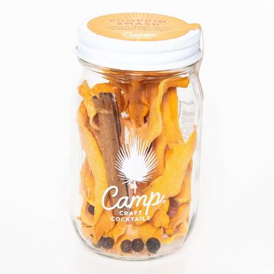 Camp Craft Cocktail Mix - Pumpkin Smash | Fall Festive Drink Mixer Infusion Kit with Dehydrated Fruit, Herbs and Vegan Sugar | 16 oz Glass Jar Mixer for Cocktails, Margaritas, and Mocktails - Serves 8