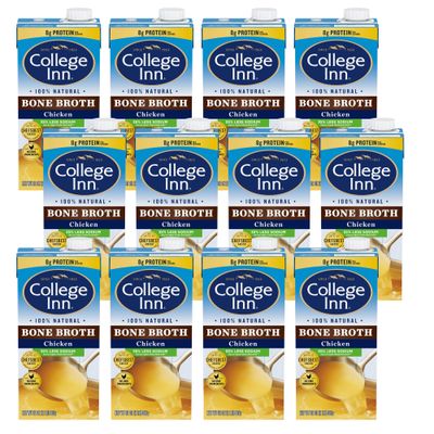 College Inn 100% Natural Reduced Sodium Chicken Bone Broth Carton, 32 Oz (Pack of 12)
