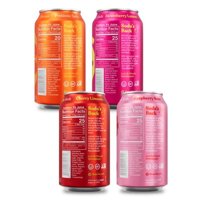 POPPI Sparkling Prebiotic Soda, Beverages w/Apple Cider Vinegar, Seltzer Water &amp; Fruit Juice, Short List Variety, 12oz (12 Pack) (Packaging May Vary)