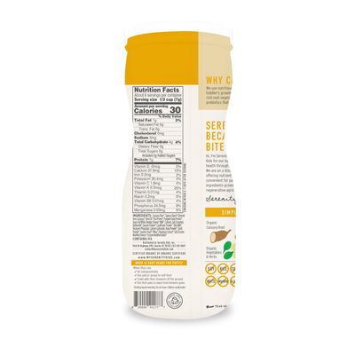 Serenity Kids 6+ Month Grain Free Puffs Toddler &amp; Baby Snack, Sugar, Gluten &amp; Rice Free, BPA &amp; Allergen Free, Made w/Organic Cassava, Veggies, &amp; Herbs, White Cheddar &amp; Cauliflower, 6 Count Baby Puffs