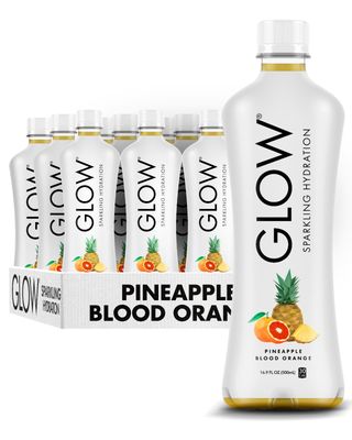 GLOW Sparkling Hydration Drink 16.9oz 12 Pack - Sugar Free Low Calorie All Natural Antioxidant &amp; Vitamin Infused Electrolyte Flavored Water (Tiger&#39;s Blood)