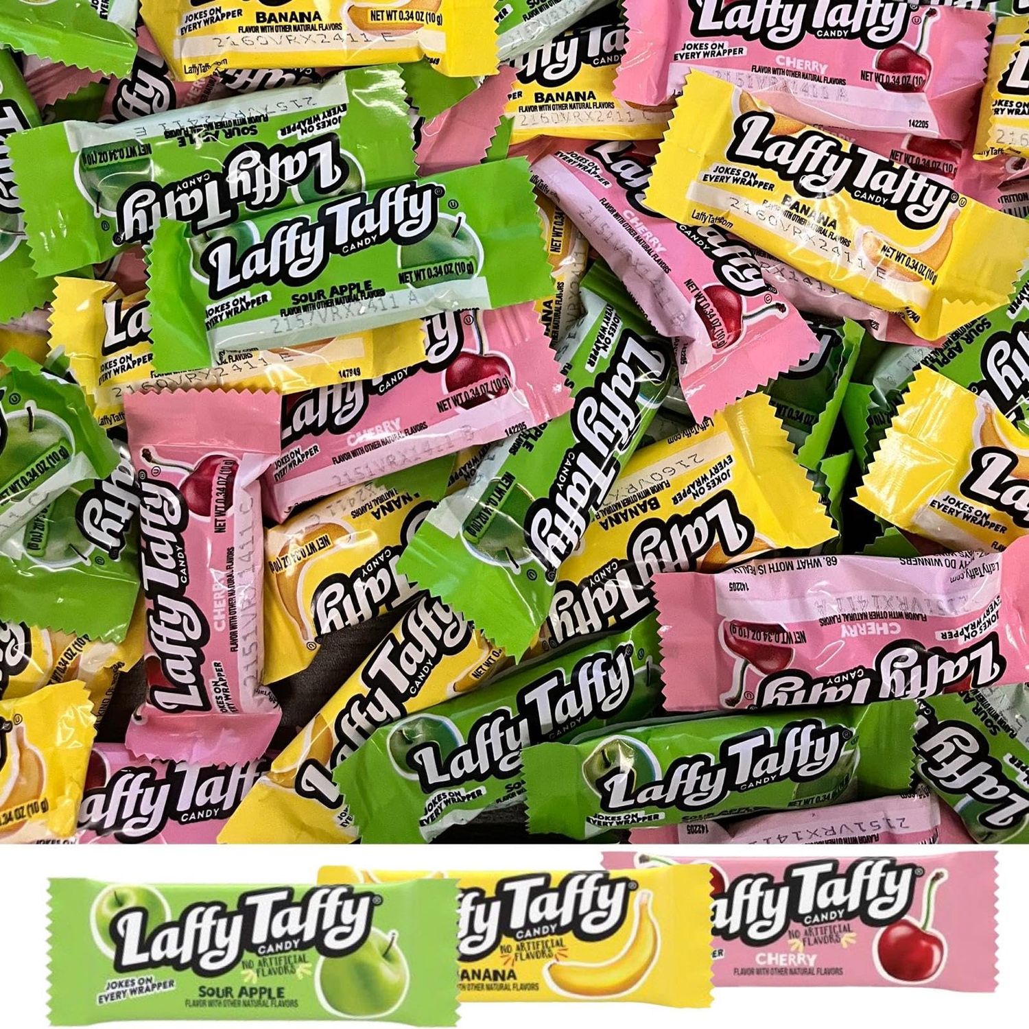 Taffy Assorted Chewy &amp; Tangy Laffy Taffy Bulk Candy Individually Wrapped (ASSORTED 2 LB)