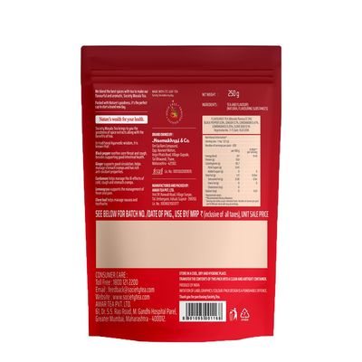 Society Masala Tea 9 Oz with Ginger, Clove Bud, Lemongrass, Black Pepper &amp; Cardamom, 100% Natural Spices, Masala Spiced Chai, Traditional Masala Tea, Strong &amp; Robust Blend, No Gluten, 250 grams