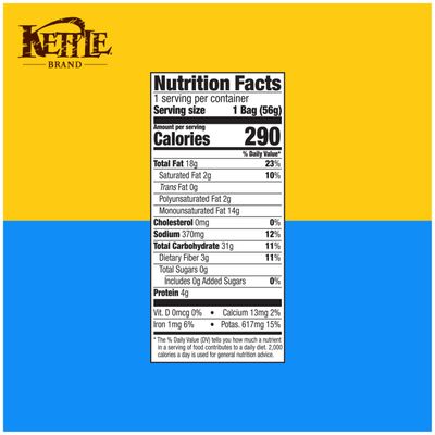 Kettle Brand Potato Chips, Salt &amp; Vinegar Kettle Chips, Snack Bag, 2 Oz (Pack of 6)