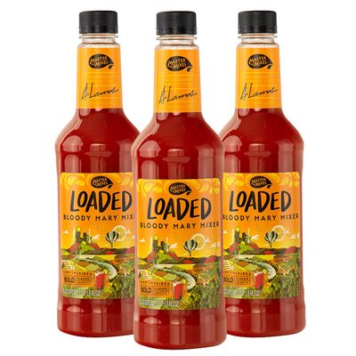 Master of Mixes Loaded Bloody Mary Drink Mix, Ready To Use, 1 Liter Bottle (33.8 Fl Oz), Pack of 3