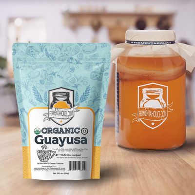 Fermentaholics USDA Certified Organic Loose-Leaf Guayusa Tea - Perfect For Homebrewing Kombucha, Hot Tea, And Iced Tea - OU Kosher Certified - Premium Taste, Aroma, And Flavor