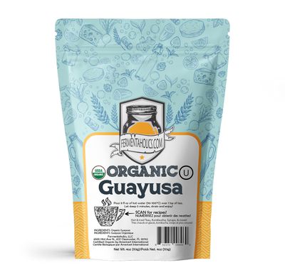 Fermentaholics USDA Certified Organic Loose-Leaf Guayusa Tea - Perfect For Homebrewing Kombucha, Hot Tea, And Iced Tea - OU Kosher Certified - Premium Taste, Aroma, And Flavor