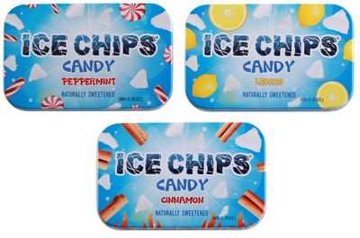 ICE CHIPS Candy 3 Pack Assortment (Peppermint, Lemon, Cinnamon)