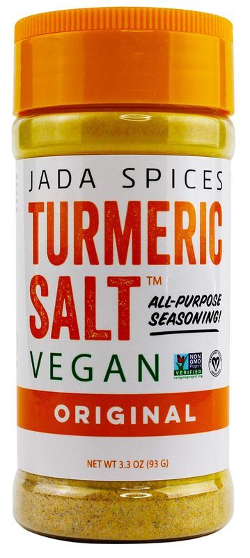 JADA Spices Turmeric Salt Spice and Seasoning - Vegan, Keto &amp; Paleo Friendly - Perfect for Cooking, BBQ, Grilling, Rubs, Popcorn and more - Preservative &amp; Additive Free
