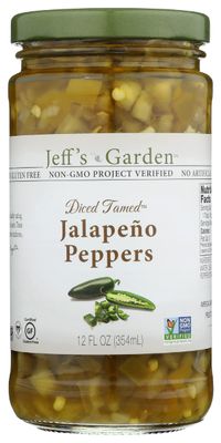 Jeff&#39;s Naturals Diced Tamed Jalapeo Peppers, Gluten Free &amp; Non-GMO, 12 Oz (Pack of 6)