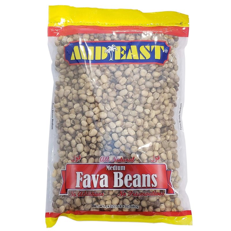 Mid East Medium Fava Beans 24oz (680g), All natural, No preservatives, No additives, Pack of 2