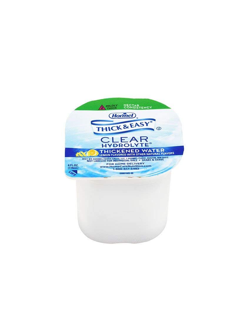 Thick &amp; Easy Hydrolyte Thickened Water 4 oz. Portion Cup Lemon Flavor Ready to Use Nectar Consistency, 23061 - Case of 24