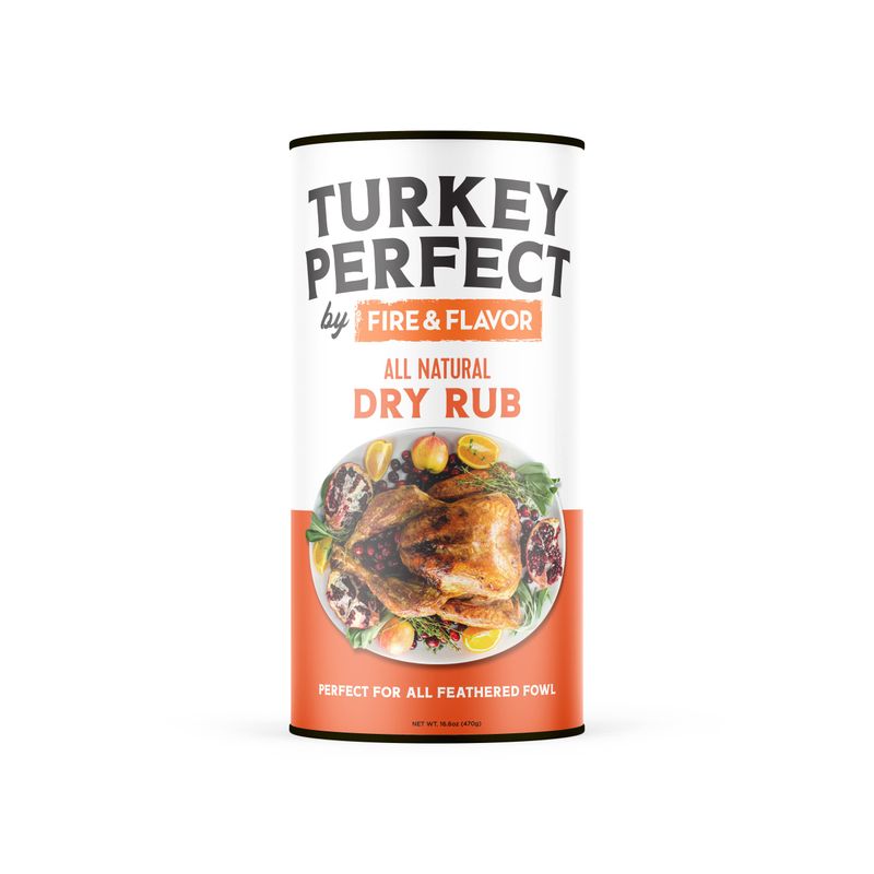 Fire &amp; Flavor Turkey Perfect Natural Dry Rub - Turkey and Chicken Seasoning - Herbs, Spices &amp; Seasonings - Seasonings for Cooking - 8oz.