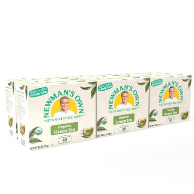 Newman&#39;s Own Organic Green Tea May Aid in Digestive Health, Green Tea with 40 Individually Wrapped Tea Bags, USDA Certified Contains Caffeine Brew Hot, 40 Count (Pack of 6)