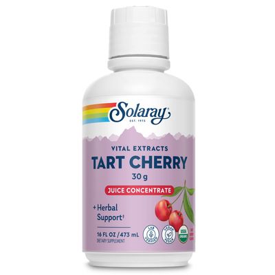Solaray Organic Tart Cherry 100% Juice Concentrate | Healthy Uric Acid Levels &amp; Joint Support | 16 Servings | 16 fl oz