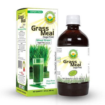Basic Ayurveda Wheat Grass Meal Juice with No Added Sugar | Organic Herbal Drink for Immune Support | Purifying &amp; Natural | Sugar Free | 16.23 Fl Oz (480ml)