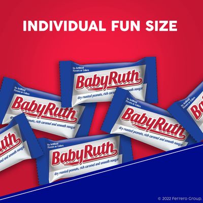 Baby Ruth, Chocolatey, Peanut, Caramel, Nougat, Fun Size Individually Wrapped Candy Bars, 10.2 oz each, Bulk 12 Pack