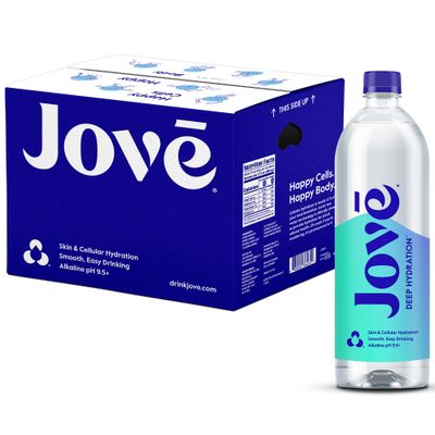 Jove Alkaline pH Water, Skin &amp; Cellular Hydration, pH 9.5+, Refreshing, Great Taste, 1 Liter (Pack of 12)