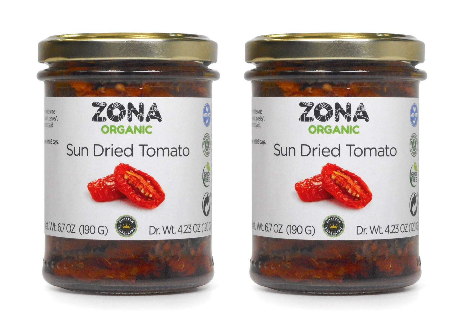 Zona Organic Spanish Sun Dried Tomatoes, 6.7 oz (Pack of 2)
