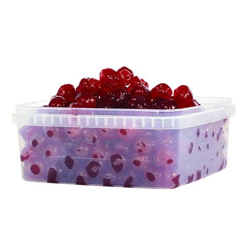 Amifruit Candied Whole Red Bigarreaux Cherries 2.2 lb. Ready To Eat Bigarreaux Cherries Slowly Candied In Sugar Syrup, Holiday Fruit, Gluten Free, GMO Free, Trans Fat Free, Vegan