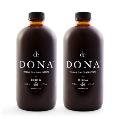 Dona Original Masala Chai Concentrate, Small-Batch, Single-Origin Spices, Hot or Iced Chai, 16 Fl Ounce Bottles (Pack of 2)