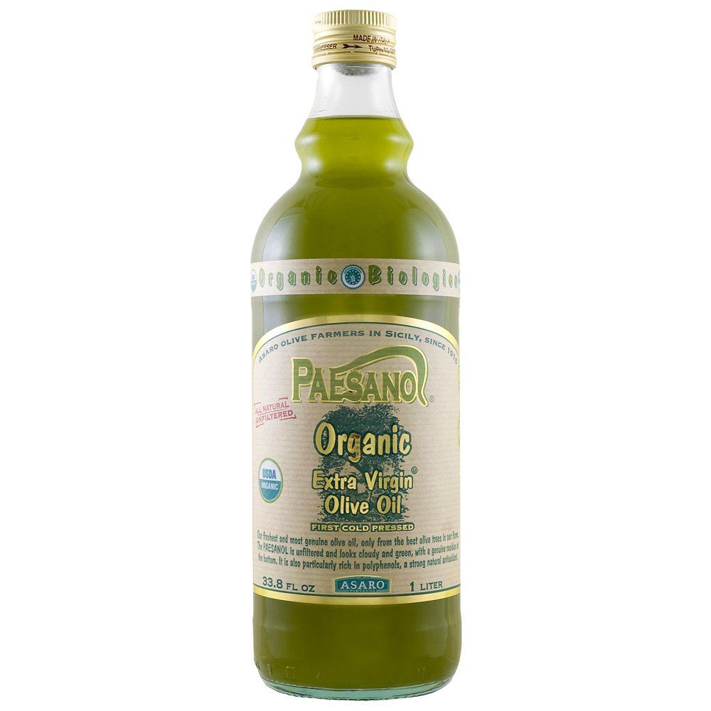 Paesanol ORGANIC UNFILTERED Extra Virgin Olive Oil 33.8 Fl Oz Glass