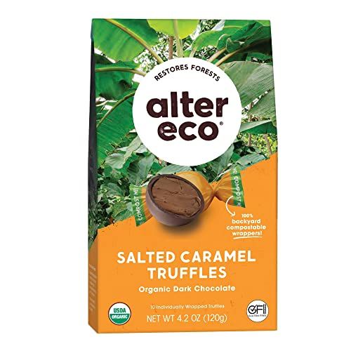 Alter Eco | Salted Caramel Truffles | 58% Pure Dark Cocoa, Fair Trade, Organic, Non-GMO, Gluten-Free Dark Chocolate Truffles (10 Count (Pack of 1))