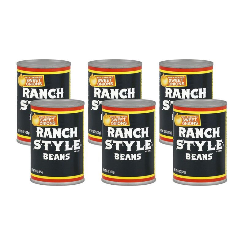 Ranch Style Beans with Sweet Onions 15oz Can (Pack of 6)