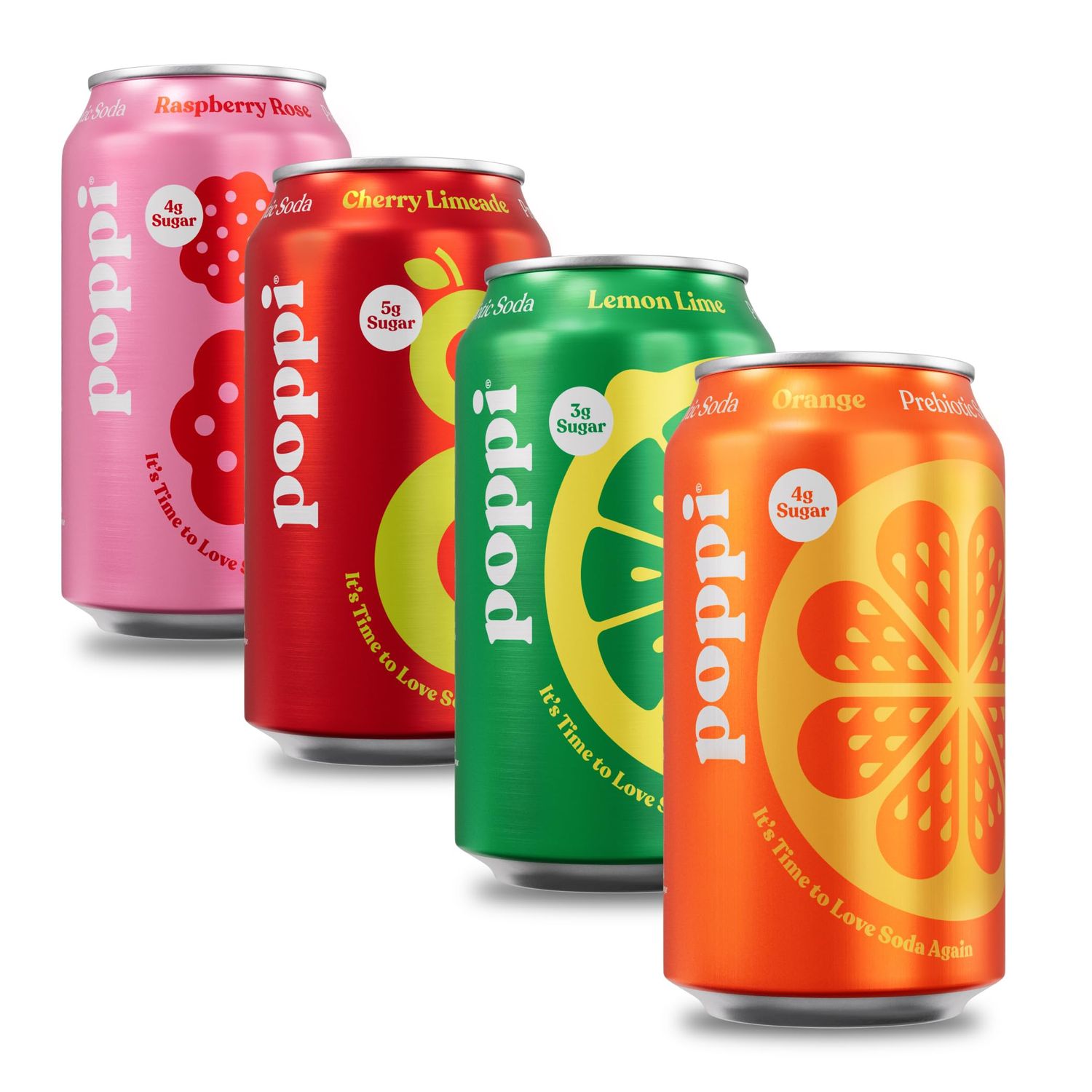 POPPI Sparkling Prebiotic Soda, Beverages w/Apple Cider Vinegar, Seltzer Water &amp; Fruit Juice, Trend Setters Variety, 12 oz (12 Pack) (Packaging may vary)