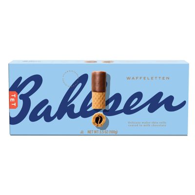 Bahlsen Waffeletten Milk Chocolate Dipped Cookies - Delicate wafer rolls dipped in milky European chocolate - 3.5 oz boxes (12 boxes)