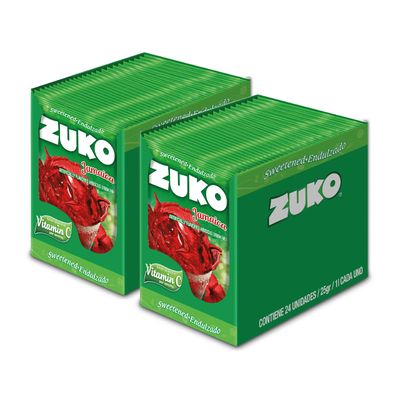 ZUKO Jamaica Instant Powder Drink, 24 Individual Bags 0.9 Oz, No Sugar Needed (Pack of 2)