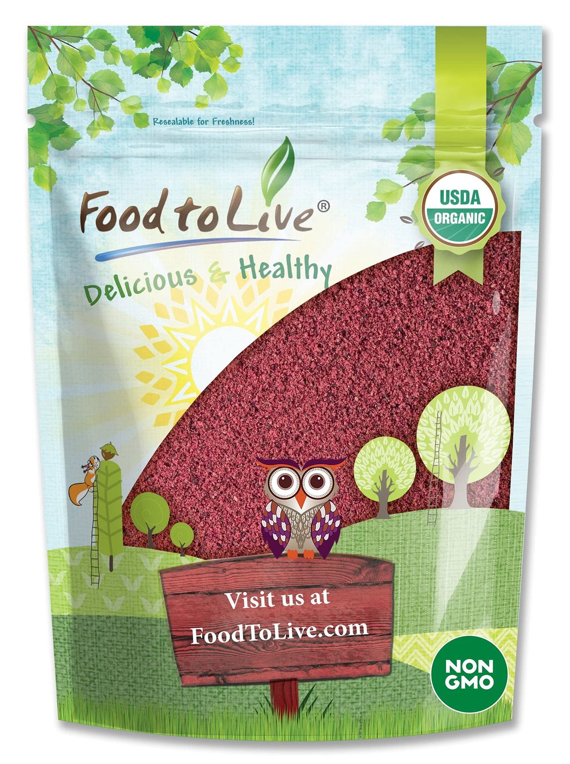 Food to Live Organic Blueberry Powder, 8 Ounces - Non-GMO, Unsulfured, Raw, Vegan, Bulk, Great for Juices, Smoothies, and Instant Breakfast Drinks, Contains Maltodextrin, No Sulphites